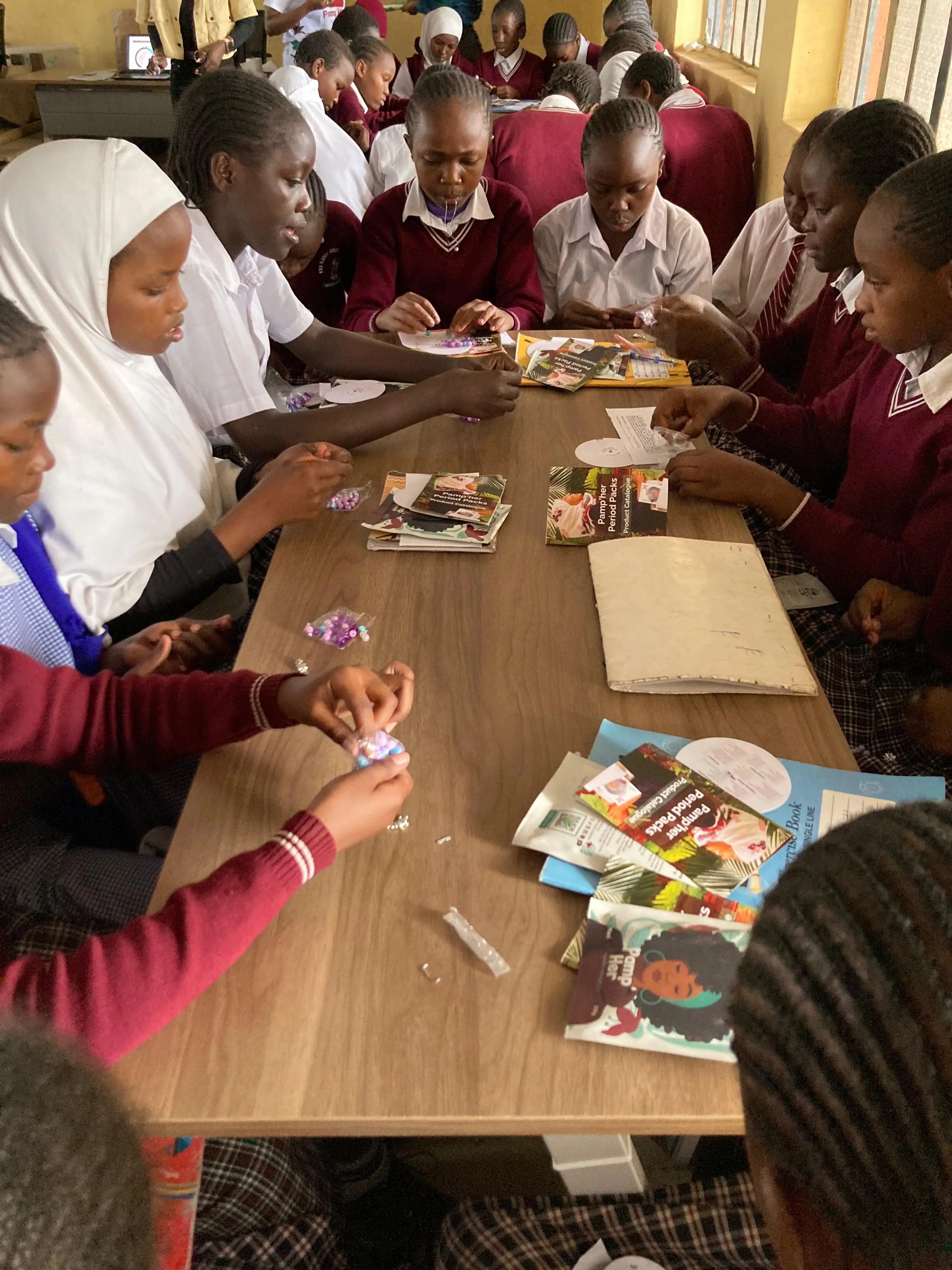 beyond the flow program in action with participants engaging in menstrual health education activities