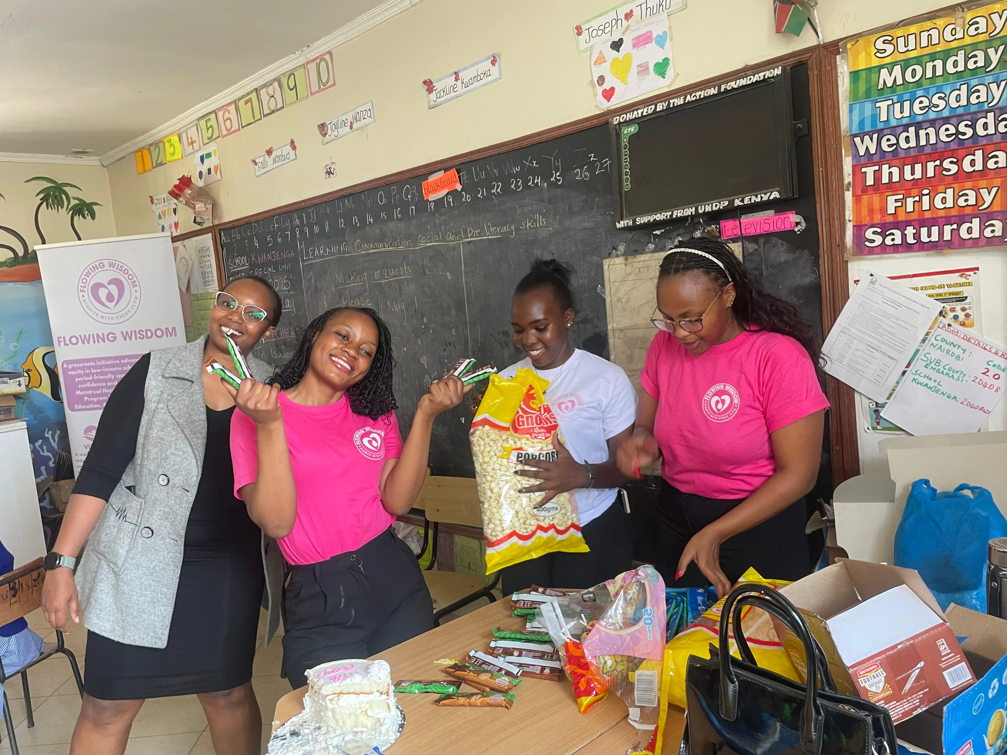 Young women participating in leadership and menstrual health empowerment training in Kenya